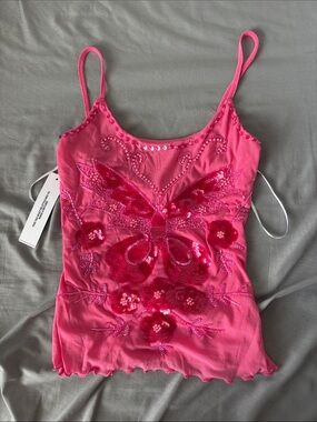 Princess Polly Pink Embellished Butterfly Cami Tank Top